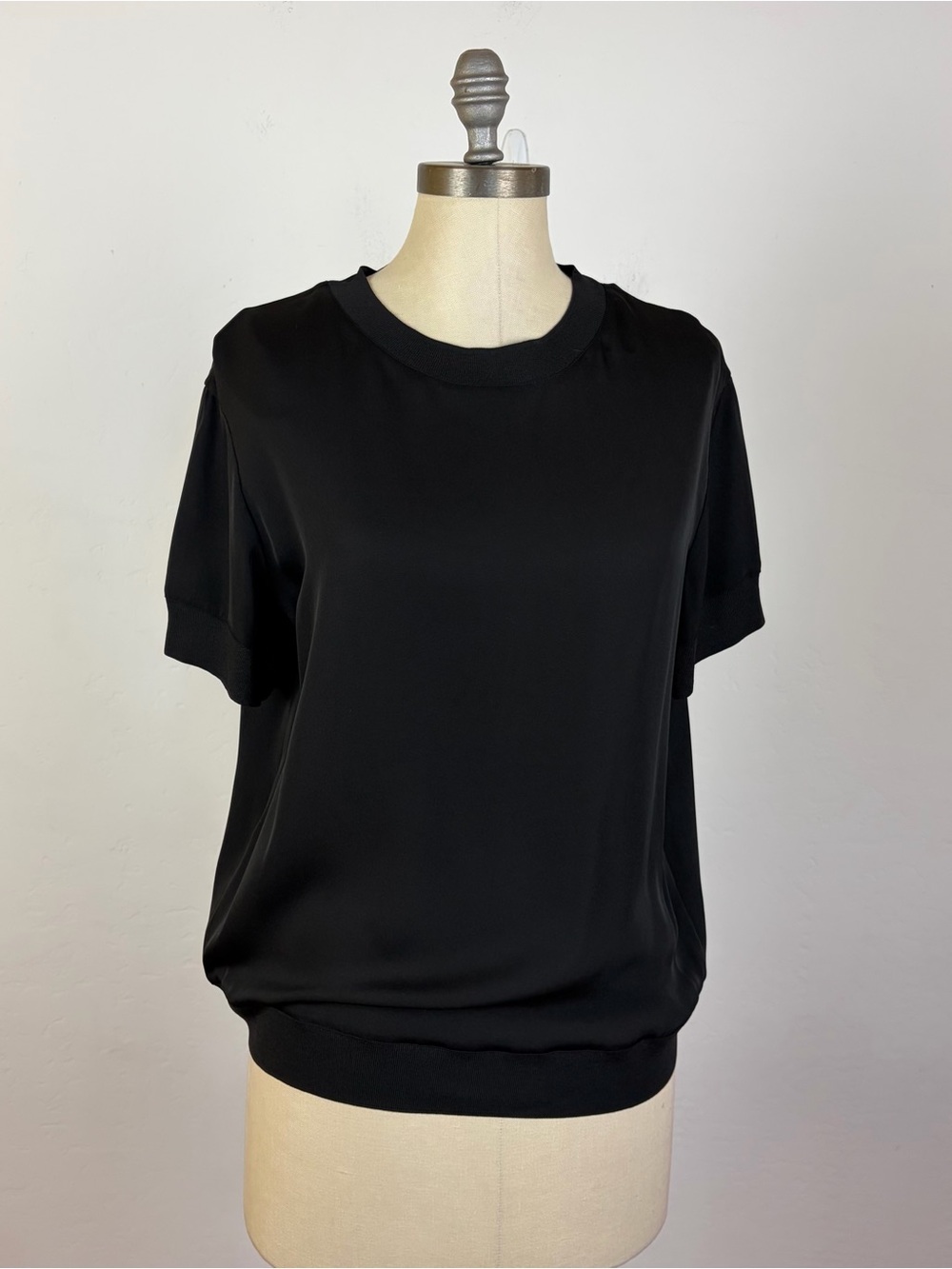Vince Silk Short Sleeve Blouse